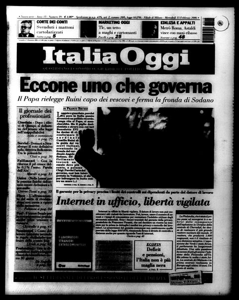 Italia oggi : quotidiano di economia finanza e politica